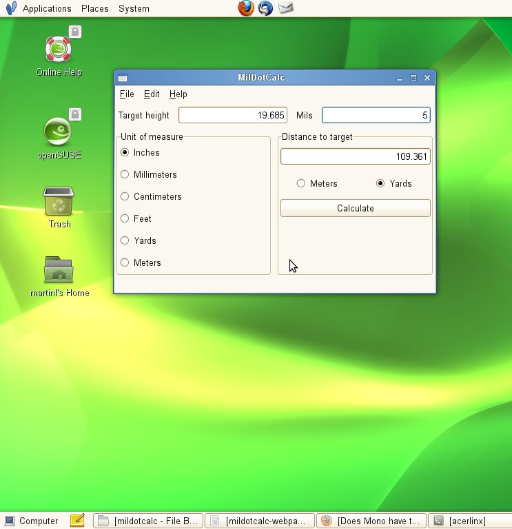 MilDotCalc on Linux